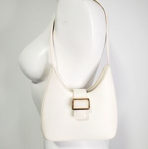 Princess Polly Cream Shoulder Bag with Gold Buckle
